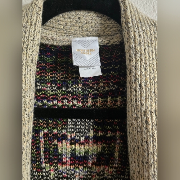 Norther Angel Long Cardigan Rainbow Tan Knit - Picture 3 of 6